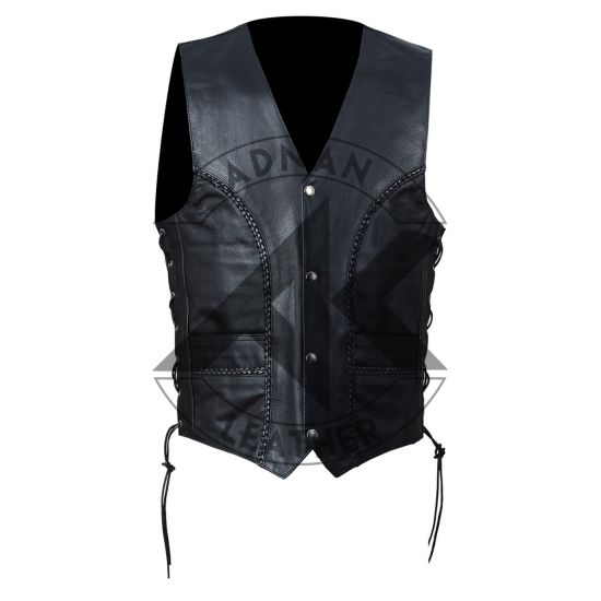 Men's Side Lace Vest With Braiding