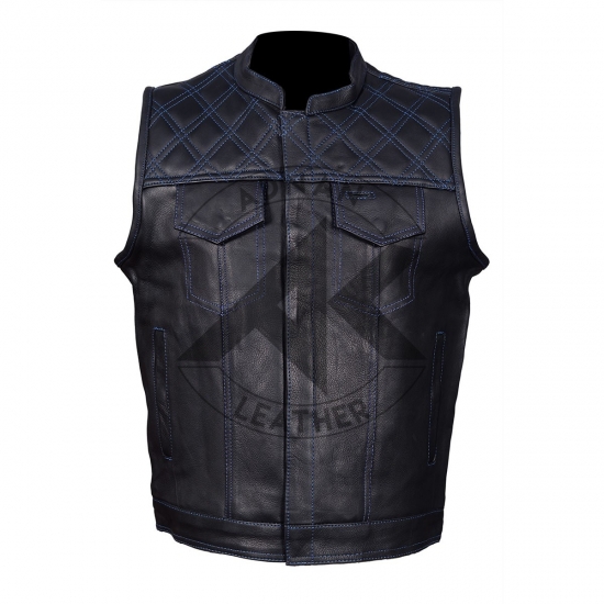 Men's Diamond Style Leather Vest