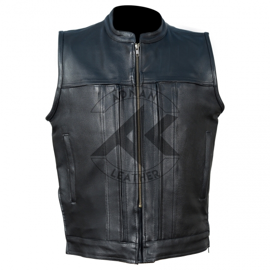 Men Club Style Leather Vest
