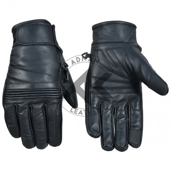 Flex Knuckle Leather Riding Gloves with Gel Palm
